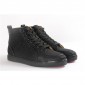 Replica High Quality Christian Louboutin Rantus Orlato Glitter Flat Mens High Top Black Sneaker