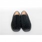 Replica High Quality Christian Louboutin Roller-Boat Spikes Men'S Flat In Black Suede