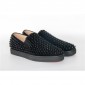 Replica High Quality Christian Louboutin Roller-Boat Spikes Men'S Flat In Black Suede