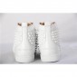 Replica High Quality Christian Louboutin Louis Spikes Men'S Flat Sneakers White