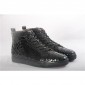 Replica High Quality Christian Louboutin Mens Louis Flat High Top Real Snakeskin Sneaker