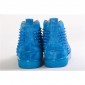 Replica High Quality Christian Louboutin Louis Spikes Blue Veau Velours Sneakers