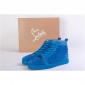 Replica High Quality Christian Louboutin Louis Spikes Blue Veau Velours Sneakers