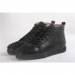 Replica High Quality Christian Louboutin Louis Spikes Men'S Flat Black Sneakers