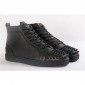 Replica High Quality Christian Louboutin Louis Spikes Men'S Flat Black Sneakers