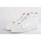 Replica High Quality Christian Louboutin White Leather Toe Spikes High-Top Lou Spikes Men'S Flat Sneakers