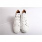 Replica High Quality Christian Louboutin Louis Spike Men Flat High Top White Sneaker Glossy Red Sole