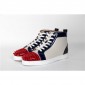 Replica High Quality Christian Louboutin Red Louis Spikes Mens Flat Black Sneaker