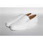 Replica High Quality Christian Louboutin Roller-Boat Spikes Men'S Flat In Pure White Leather