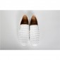 Replica High Quality Christian Louboutin Roller-Boat Spikes Men'S Flat In Pure White Leather