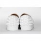 Replica High Quality Christian Louboutin Roller-Boat Spikes Men'S Flat In Pure White Leather