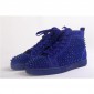 Replica High Quality Christian Louboutin Blue Louis Spikes Men'S Flat Sneakers