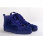 Replica High Quality Christian Louboutin Blue Louis Spikes Men'S Flat Sneakers