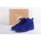 Replica High Quality Christian Louboutin Blue Louis Spikes Men'S Flat Sneakers