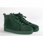 Replica High Quality Christian Louboutin Green Louis Spikes Men'S Flat Sneakers