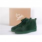 Replica High Quality Christian Louboutin Green Louis Spikes Men'S Flat Sneakers