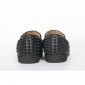 Replica High Quality Christian Louboutin Roller-Boat Spikes Men'S Flat In Pure Black Leather