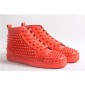 Replica High Quality Christian Louboutin Red Louis Spikes Flat High-Top Men Sneakers