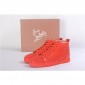 Replica High Quality Christian Louboutin Red Louis Spikes Flat High-Top Men Sneakers