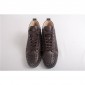 Replica High Quality Christian Louboutin Louis Spike Men Flat High Top Cramoisi Sneaker Glossy Red Sole