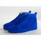 Replica High Quality Christian Louboutin Louis Spikes Men'S Flat Sneakers Dazzling Blue