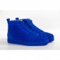 Replica High Quality Christian Louboutin Louis Spikes Men'S Flat Sneakers Dazzling Blue