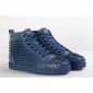 Replica High Quality Christian Louboutin Louis Spikes Men'S Flat Sneakers-Dark Blue