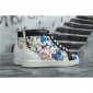 Replica High Quality Christian Louboutin Hand Drawn Loubitag White Leather High Top Sneakers