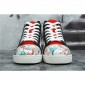 Replica High Quality Christian Louboutin Hand Drawn Loubitag White Leather High Top Sneakers