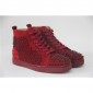 Replica High Quality Christian Louboutin Mens Spikes High Top Red Sneaker