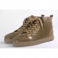 Replica High Quality Christian Louboutin Poivre Vert Louis Spikes Men'S Flat Sneakers