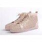 Replica High Quality Christian Louboutin Louis Spikes Colombe Mat Men'S Flat Sneakers