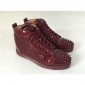 Replica High Quality Christian Louboutin Louis Spikes Orlato Men'S Flat High-Top Sneaker