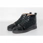 Replica High Quality Christian Louboutin Black Louis Spikes Mens Flat Sneaker