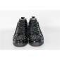 Replica High Quality Christian Louboutin Black Louis Spikes Mens Flat Sneaker