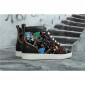 Replica High Quality Christian Louboutin Hand Drawn Loubitag Black Leather High Top Sneakers