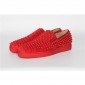 Replica High Quality Christian Louboutin Roller-Boat Spikes Men'S Flat In Red Suede