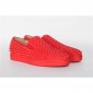 Replica High Quality Christian Louboutin Roller-Boat Spikes Men'S Flat In Red Suede