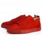 Replica High Quality Christian Louboutin Louis Junior Men'S Flat Suede Low Top Red Sneakers