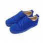 Replica High Quality Christian Louboutin Louis Junior Spikes Men Flat Sneaker Blue