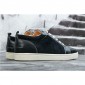 Replica High Quality Christian Louboutin Louis Junior Men'S Flat Navy Suede Leather Blend Sneakers