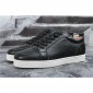 Replica High Quality Christian Louboutin Rantulow Flat Black Leather Sneakers