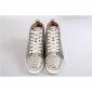 Replica High Quality Christian Louboutin Mens Flat High Top Real Snakeskin Silver Sneaker