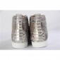 Replica High Quality Christian Louboutin Mens Flat High Top Real Snakeskin Silver Sneaker