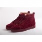 Replica High Quality Christian Louboutin Louis Orlato Merlot Suede Sneakers