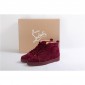 Replica High Quality Christian Louboutin Louis Orlato Merlot Suede Sneakers