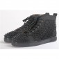 Replica High Quality Christian Louboutin Black Louis Spikes Orlato Men'S Flat Sneakers