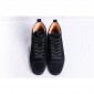 Replica High Quality Christian Louboutin Lou Spikes Flat Black Suede Sneakers