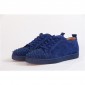 Replica High Quality Christian Louboutin Louis Junior Spikes Men'S Flat Low Top Suede Blue Sneakers