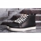 Replica High Quality Christian Louboutin Louis Flat Mens High Top Leather Sneakers Black